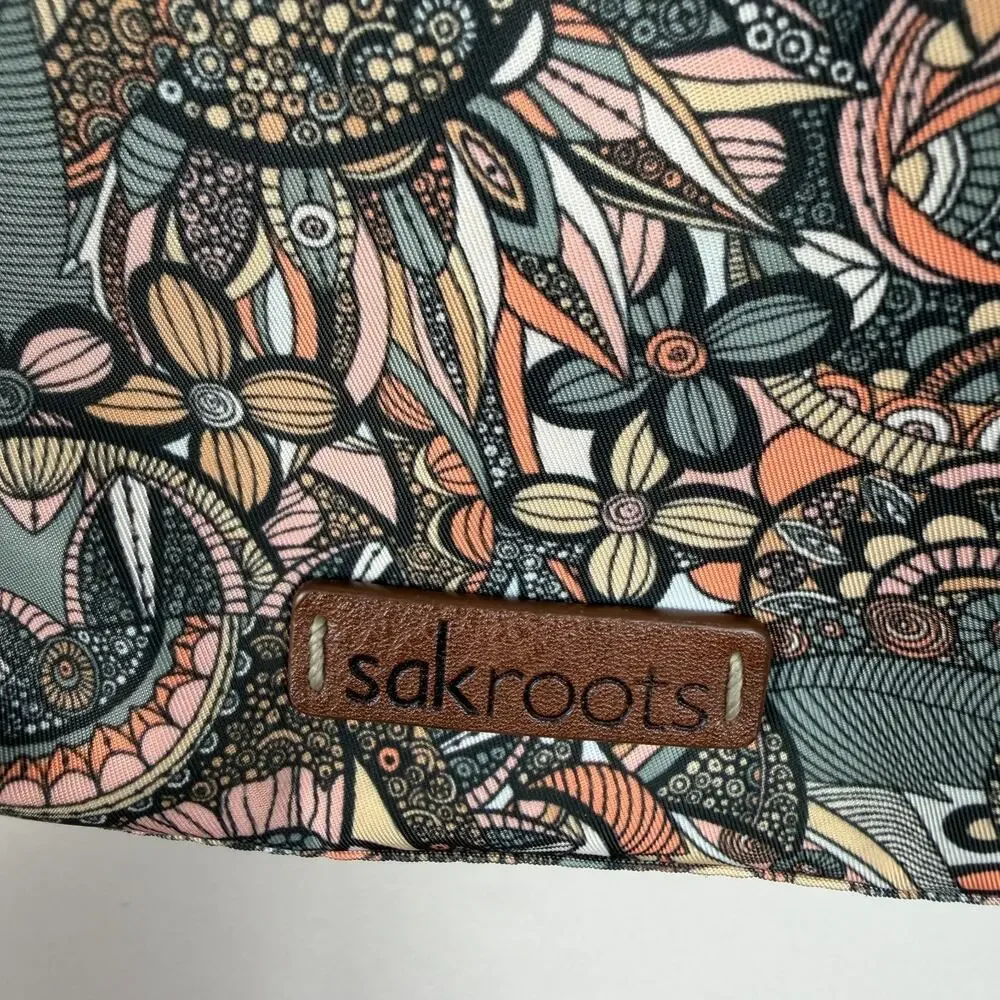 Sakroots Sienna Spirit Desert Artist Circle Flat Coated Canvas Crossbody Bag